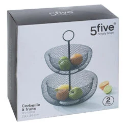 5five Fruitschaal-fruitmand - Dubbel - Zwart - Metaal - 29 X 38 Cm -Tafel Benodigdheden Winkel 037ca73cdb844b7aab38bb125ef1f708
