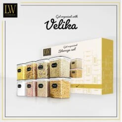 LW Collection Voorraadpotten 8 Stuks 2.5L Met Stickers -Tafel Benodigdheden Winkel 07cc330323b0403ea6336e2df0e218b1