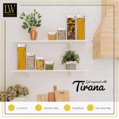 LW Collection Voorraadpotten 14 Stuks Met Stickers Witte Deksel 6 LW Collection Voorraadpotten 14 Stuks Met Stickers Witte Deksel -Tafel Benodigdheden Winkel 098370a2dfc44828ae25acb218f619cd