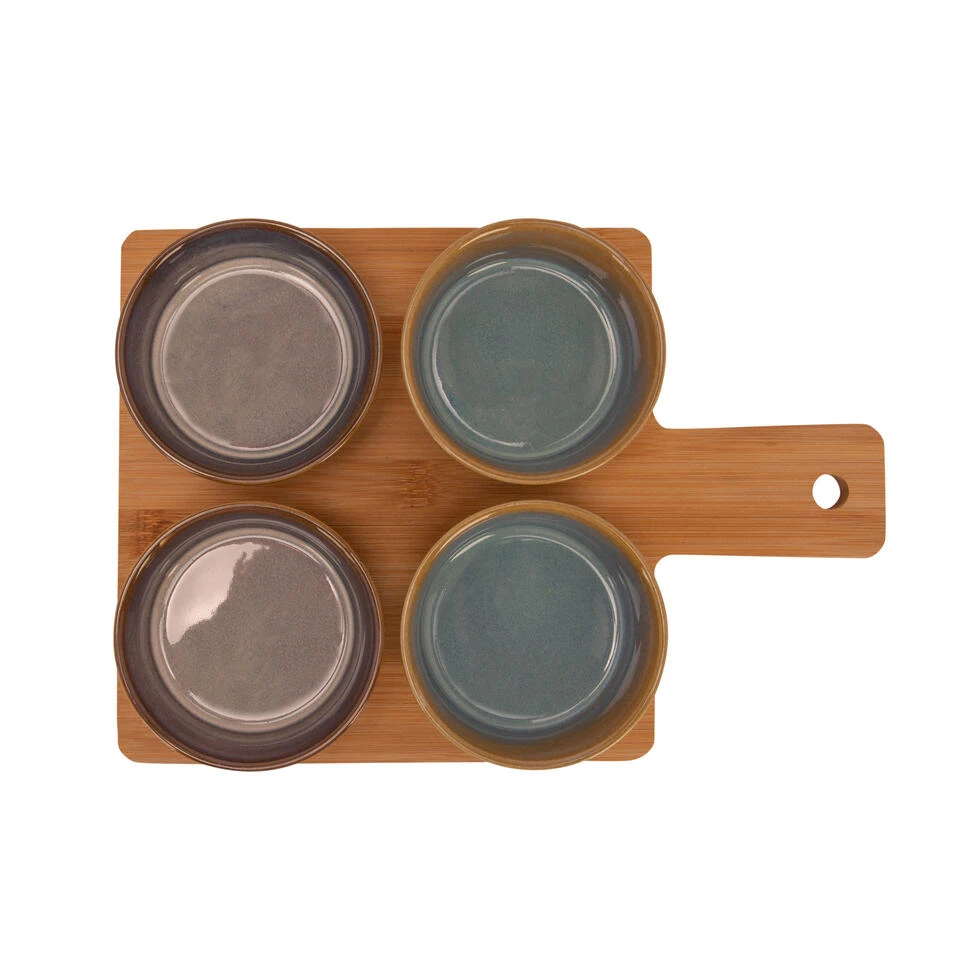 Billiet Serveerplank Bamboe - Met 4x Luxe Schaaltjes - 31 X 22 Cm 2 Billiet Serveerplank Bamboe - Met 4x Luxe Schaaltjes - 31 X 22 Cm - Afbeelding 2