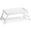 Zeller Dienblad - Op Poten - Inklapbaar - MDF - Wit - 56 X 35 Cm