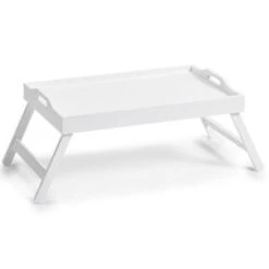 Zeller Dienblad - Op Poten - Inklapbaar - MDF - Wit - 56 X 35 Cm