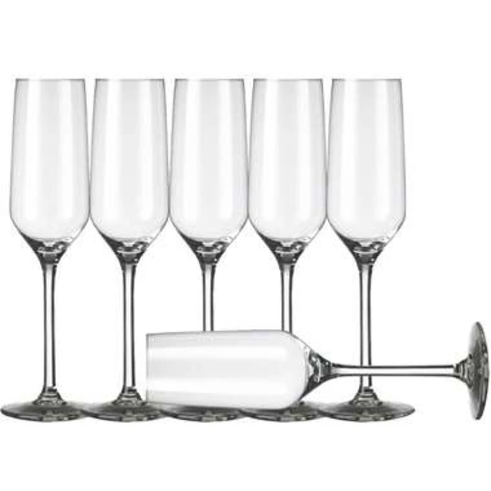 Champagneglazen Carre - 6 Stuks - Glas - 220 Ml 1 Champagneglazen Carre - 6 Stuks - Glas - 220 Ml