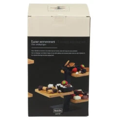 Maison Bleu Etagere Serveerplateau - 3 Laags - Bamboe - 14 X 26 Cm -Tafel Benodigdheden Winkel 1000010928 0102