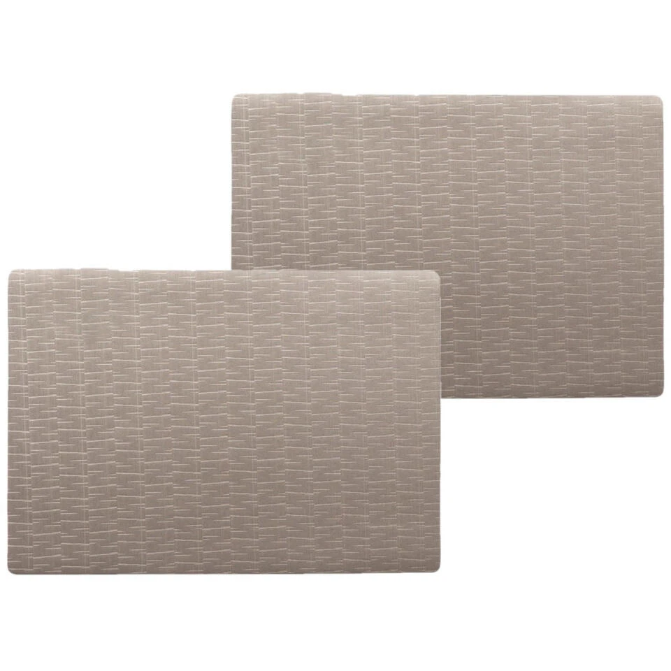 Wicotext Placemats - 4 Stuks - Jaspe - Taupe - 43 X 30 Cm 1 Wicotext Placemats - 4 Stuks - Jaspe - Taupe - 43 X 30 Cm