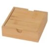 Merkloos 4x Bamboe Houten Glas Onderzetters Vierkant 10 Cm
