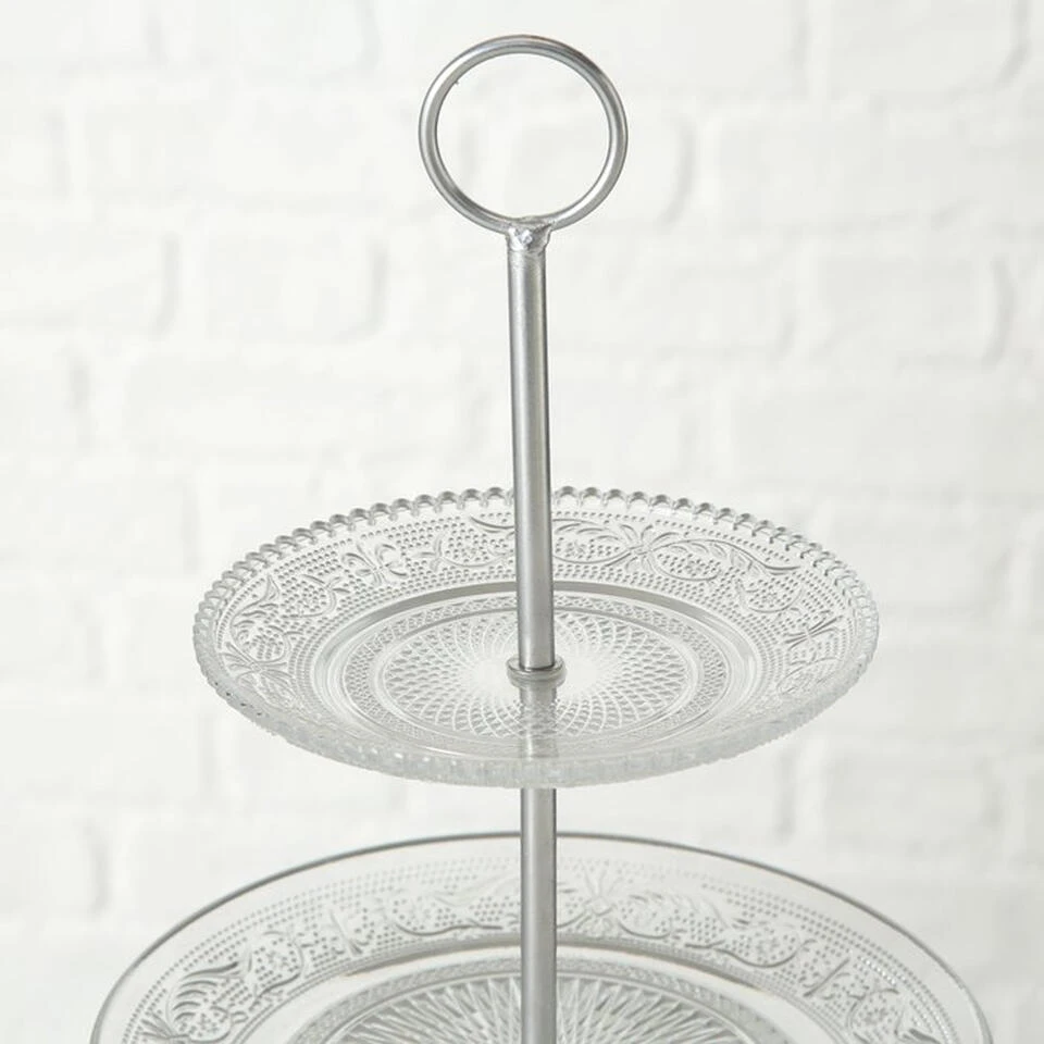 Merkloos Etagere - 3 Laags - Glas - 35 Cm 3 Merkloos Etagere - 3 Laags - Glas - 35 Cm - Afbeelding 3