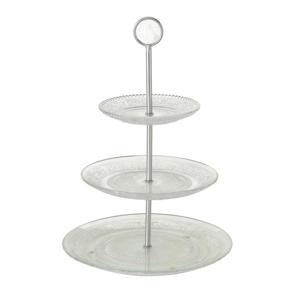 Merkloos Etagere - 3 Laags - Glas - 35 Cm 1 Merkloos Etagere - 3 Laags - Glas - 35 Cm
