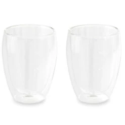 Merkloos Set Van 2x Dubbelwandige Thee/koffieglazen 350 Ml Transparant