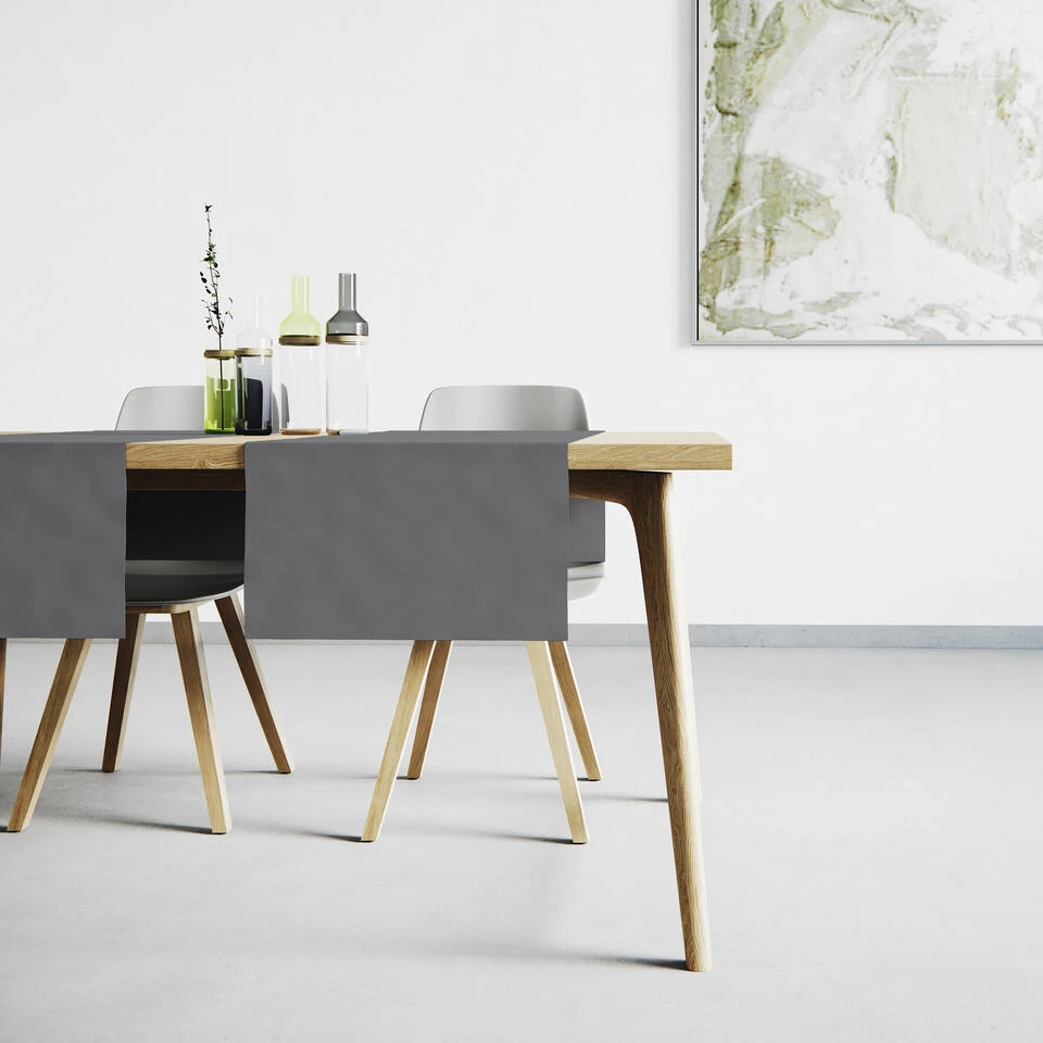 Mistral Home - Tafelloper Waterafstotend - 45x145 Cm - Donkergrijs 2 Mistral Home - Tafelloper Waterafstotend - 45x145 Cm - Donkergrijs - Afbeelding 2