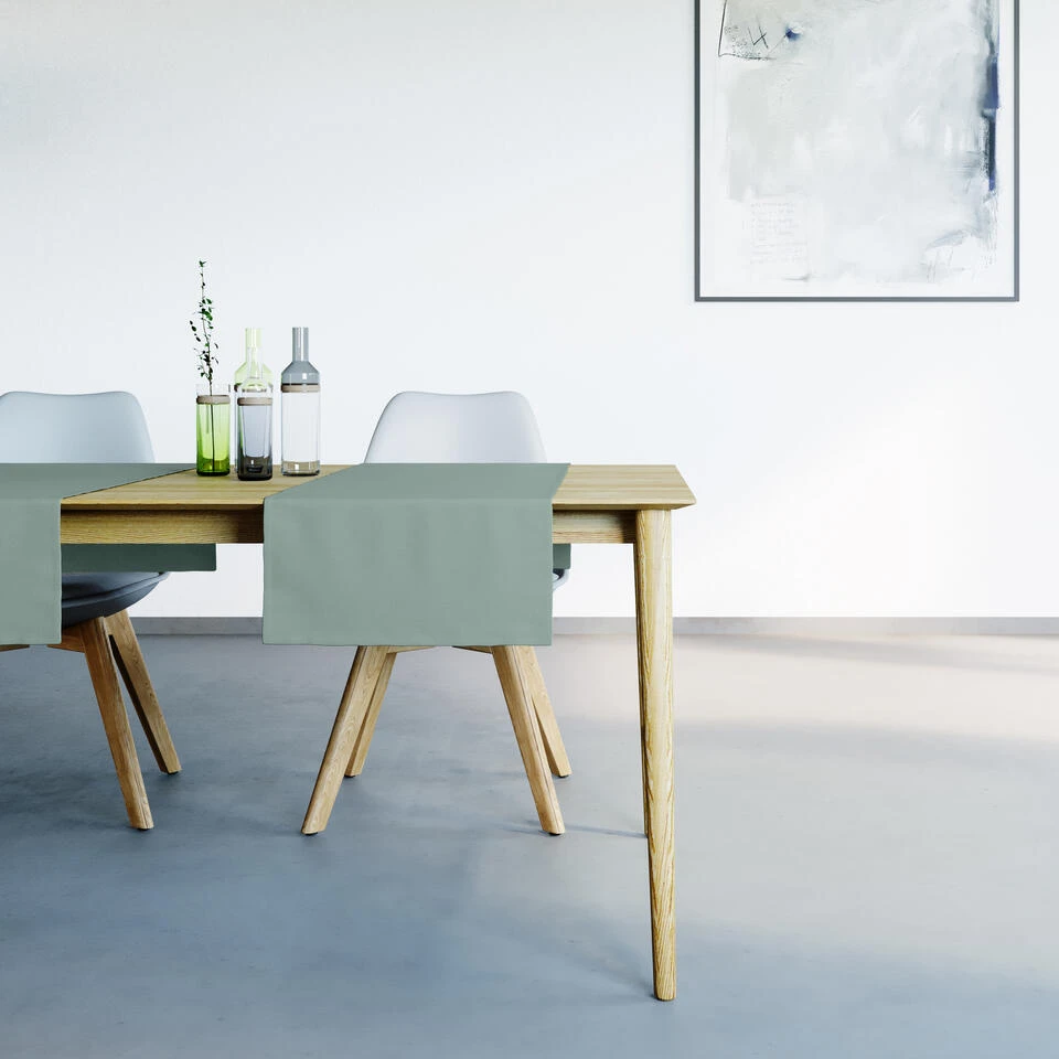 Mistral Home - Tafelloper Waterafstotend - 45x145 Cm - Muntgroen 2 Mistral Home - Tafelloper Waterafstotend - 45x145 Cm - Muntgroen - Afbeelding 2