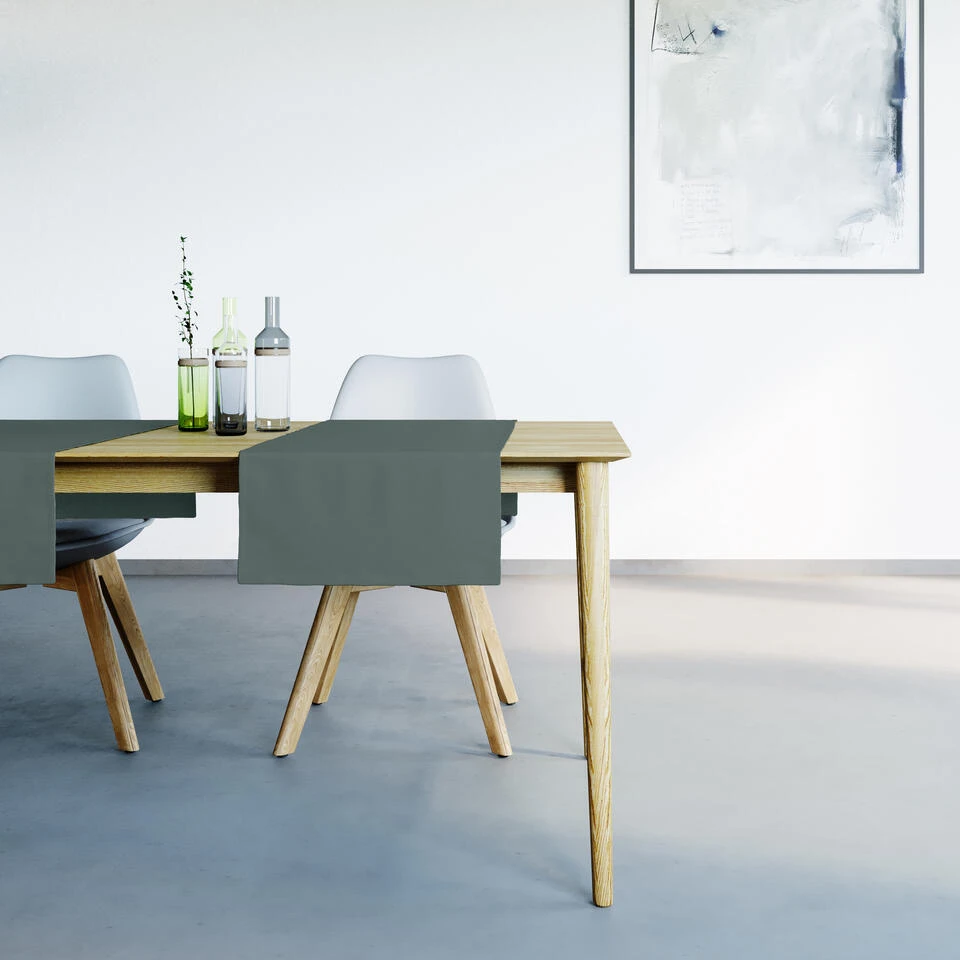 Mistral Home - Tafelloper Waterafstotend - 45x145 Cm - Donkergroen 2 Mistral Home - Tafelloper Waterafstotend - 45x145 Cm - Donkergroen - Afbeelding 2