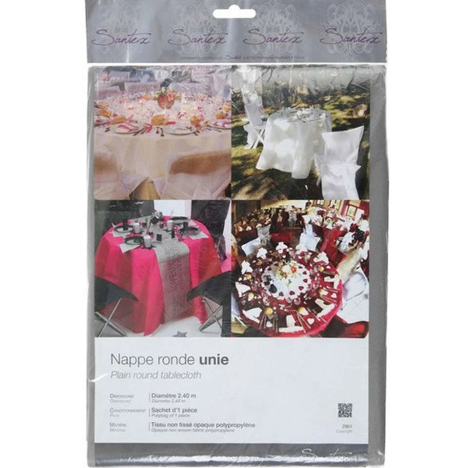 Grijs Rond Tafelkleed/tafellaken 240 Cm Non Woven Polypropyleen 2 Grijs Rond Tafelkleed/tafellaken 240 Cm Non Woven Polypropyleen - Afbeelding 2