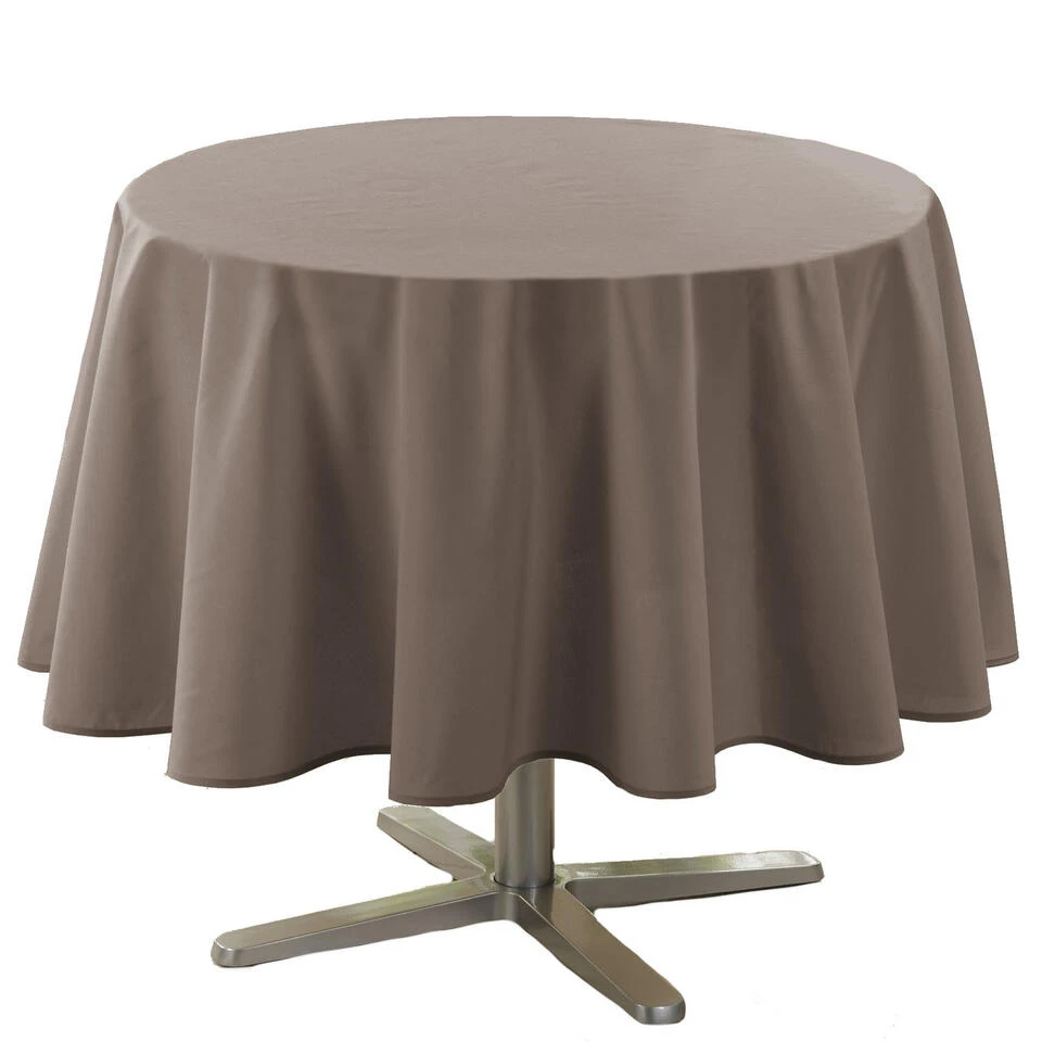 Wicotex Tafellaken - Taupe - Rond - Polyester - 180 Cm 1 Wicotex Tafellaken - Taupe - Rond - Polyester - 180 Cm