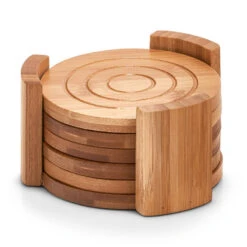 Zeller Glazenonderzetters - 6 Stuks - Bamboe - 10 Cm