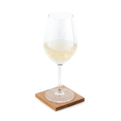 Merkloos Bellatio Design Glazenonderzetters - 4 Stuks - Bamboe - Met Houder -Tafel Benodigdheden Winkel 1000017419 0103