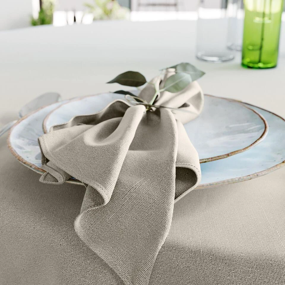 Mistral Home - Set Van 4 Servetten - 43x43 Cm - Beige 2 Mistral Home - Set Van 4 Servetten - 43x43 Cm - Beige - Afbeelding 2