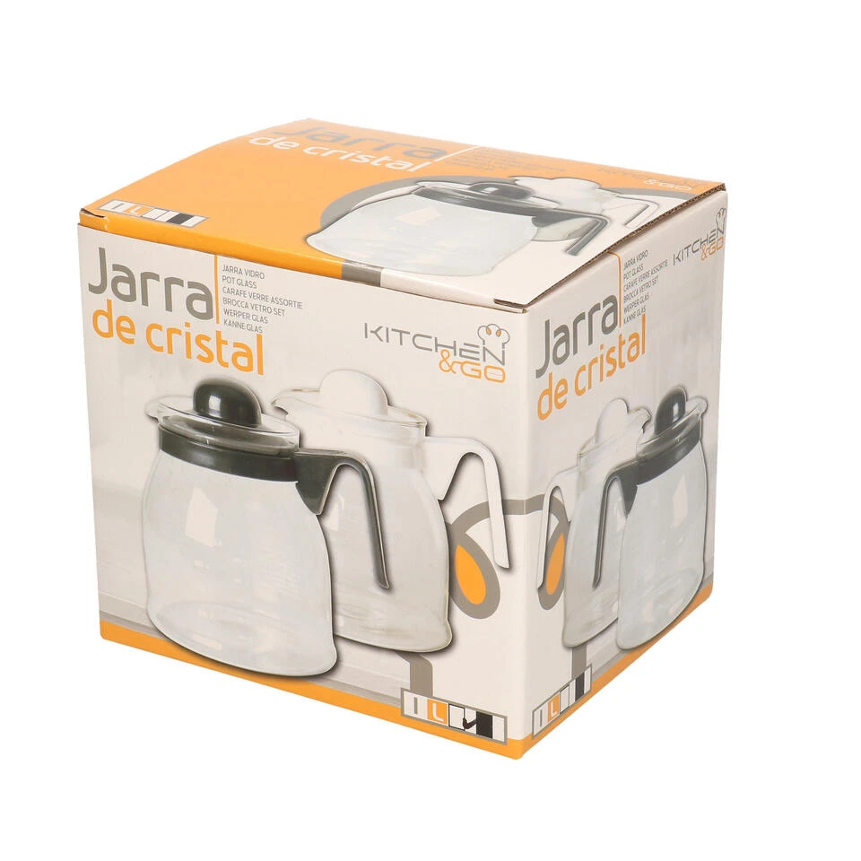 Theepot/koffiepot Met Wit Deksel En Handvat 1 Liter 2 Theepot/koffiepot Met Wit Deksel En Handvat 1 Liter - Afbeelding 2
