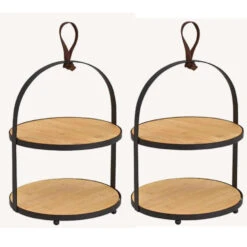 G. Wurm Etagere - 2-laags - Bamboe - B21 X H26 X D21 Cm -Tafel Benodigdheden Winkel 1000029288 0102
