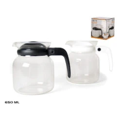 Theepot/koffiepot Met Wit Deksel En Handvat 0,65 Liter -Tafel Benodigdheden Winkel 1000031461 0101