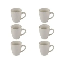 OTIX Mokken Set Wit Met Goud 200ml Porselein 6 Stuks DAISY