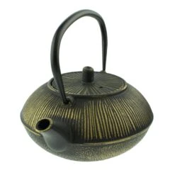 Orange85 Gietijzeren Theepot Aziatisch 0.8l Bol Zwart Met Goud -Tafel Benodigdheden Winkel 1000033125 0110