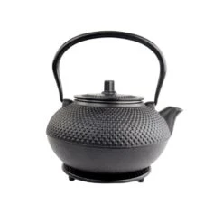Orange85 Theepot Met Onderzetter Tetsubin Japans Theebus Zwart 1.5L Gietijzer