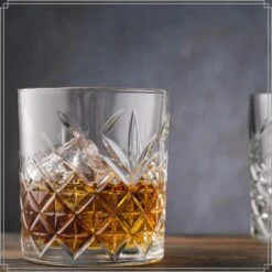 OTIX Whiskey Glazen Set Van 4 Kristal Stijlvol 230 Ml Dik Glas Stevig Sierlijk -Tafel Benodigdheden Winkel 1000033178 0110