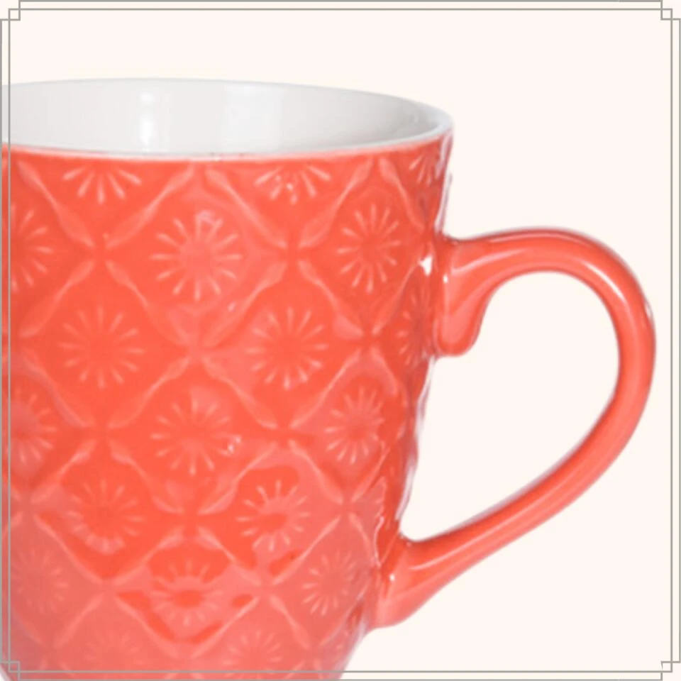 OTIX Porselein Mokken 4 Stuks 380 Ml Thee Mokken Thee Glazen Met Oor Gekleurde 4 OTIX Porselein Mokken 4 Stuks 380 Ml Thee Mokken Thee Glazen Met Oor Gekleurde - Afbeelding 4