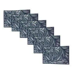 Orange85 Placemats Met Veren Set Van 4 Zwart 45x30x0.5 Cm PVC -Tafel Benodigdheden Winkel 1000033215 0110