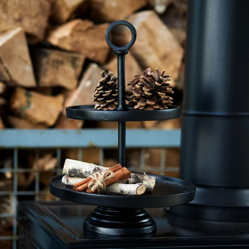 Etagère Lutek - Zwart - 2 Laags 2 Etagère Lutek - Zwart - 2 Laags - Afbeelding 2