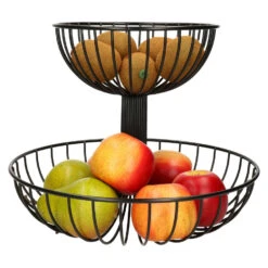 Zeller Fruitschaal - Metaal - 2-laags - Zwart - 32 Cm -Tafel Benodigdheden Winkel 1000037726 0102