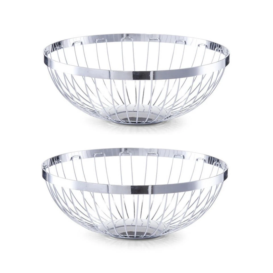 Zeller Fruitschaal - Metaal - Zilverkleurig - Rond - 26 Cm 2 Zeller Fruitschaal - Metaal - Zilverkleurig - Rond - 26 Cm - Afbeelding 2