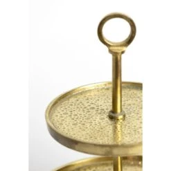 Etagère Lutek - Goud - 2 Laags -Tafel Benodigdheden Winkel 1000038316 0110