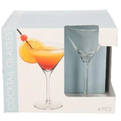 Merkloos Cocktailglazen - 4 Stuks - Glas - 260 Ml -Tafel Benodigdheden Winkel 1000039312 0102