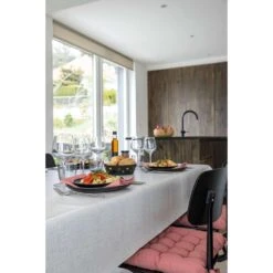 Mistral Home Tafelzeil-140x240 Cm-Tafellaken PEVA-Afwasbaar-Gestreept Grijs Wit