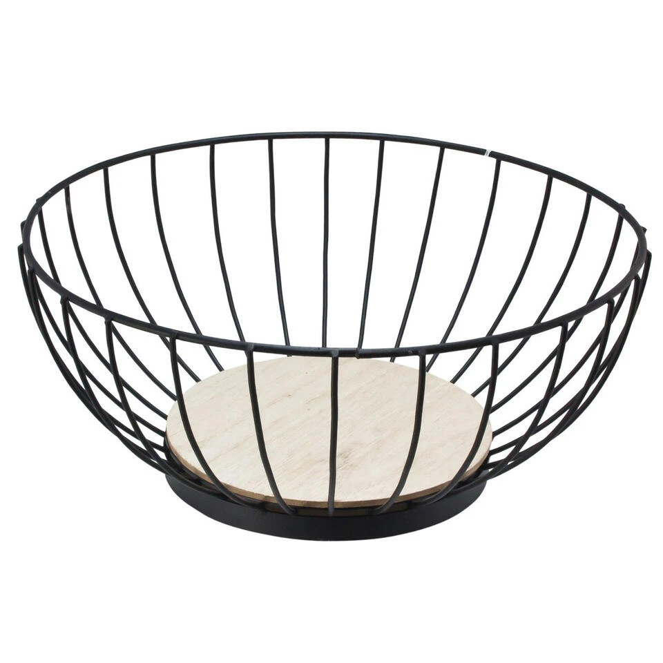 Svenska Living Fruitmand - Zwart - Metaal - Rond - 28 Cm 1 Svenska Living Fruitmand - Zwart - Metaal - Rond - 28 Cm