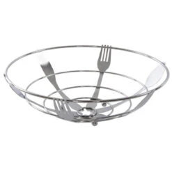 Items Fruitmand - Zilverkleurig - Bestek - Metaal - Rond - 26 Cm