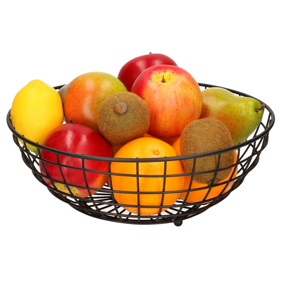 Arte R Fruitschaal - Metaal - Zwart - Rond - 28 X 11 Cm 2 Arte R Fruitschaal - Metaal - Zwart - Rond - 28 X 11 Cm - Afbeelding 2