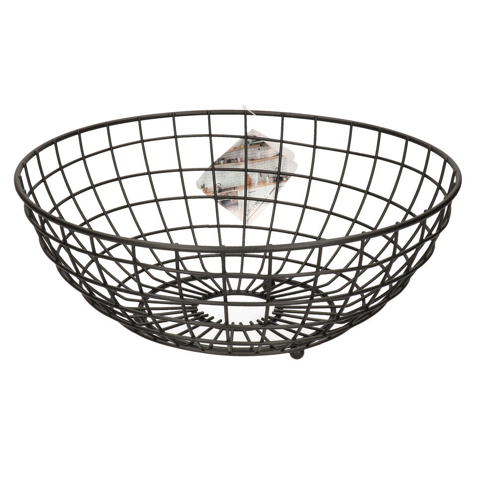 Arte R Fruitschaal - Metaal - Zwart - Rond - 28 X 11 Cm 1 Arte R Fruitschaal - Metaal - Zwart - Rond - 28 X 11 Cm
