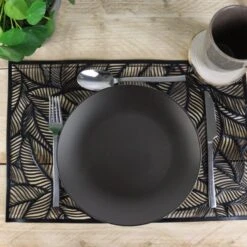 Orange85 Bordenset Dinerbord Borden Plat Set Van 6 Mat Zwart Diameter 27cm -Tafel Benodigdheden Winkel 1000049520 0101