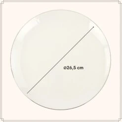 OTIX Dinerborden 6 Stuks Van Porselein 26,5 Cm Borden Wit Met Goud -Tafel Benodigdheden Winkel 1000049521 0111