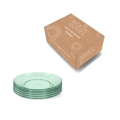 Orange85 Borden Set Van 6 Stuks Groen Transparant Plastic Kunststof -Tafel Benodigdheden Winkel 1000049527 0111