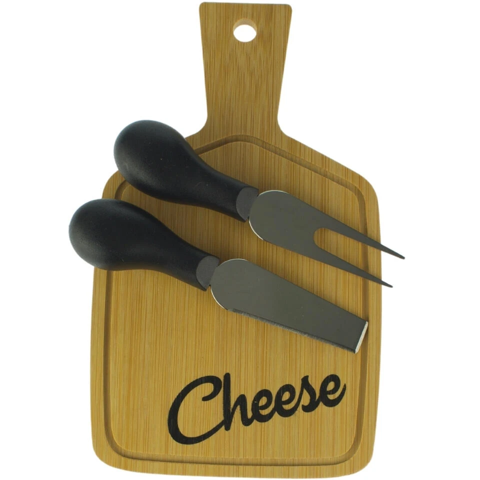 Orange85 Kaasplank Met Messen Bamboe Set 3 Stuks 1 Orange85 Kaasplank Met Messen Bamboe Set 3 Stuks
