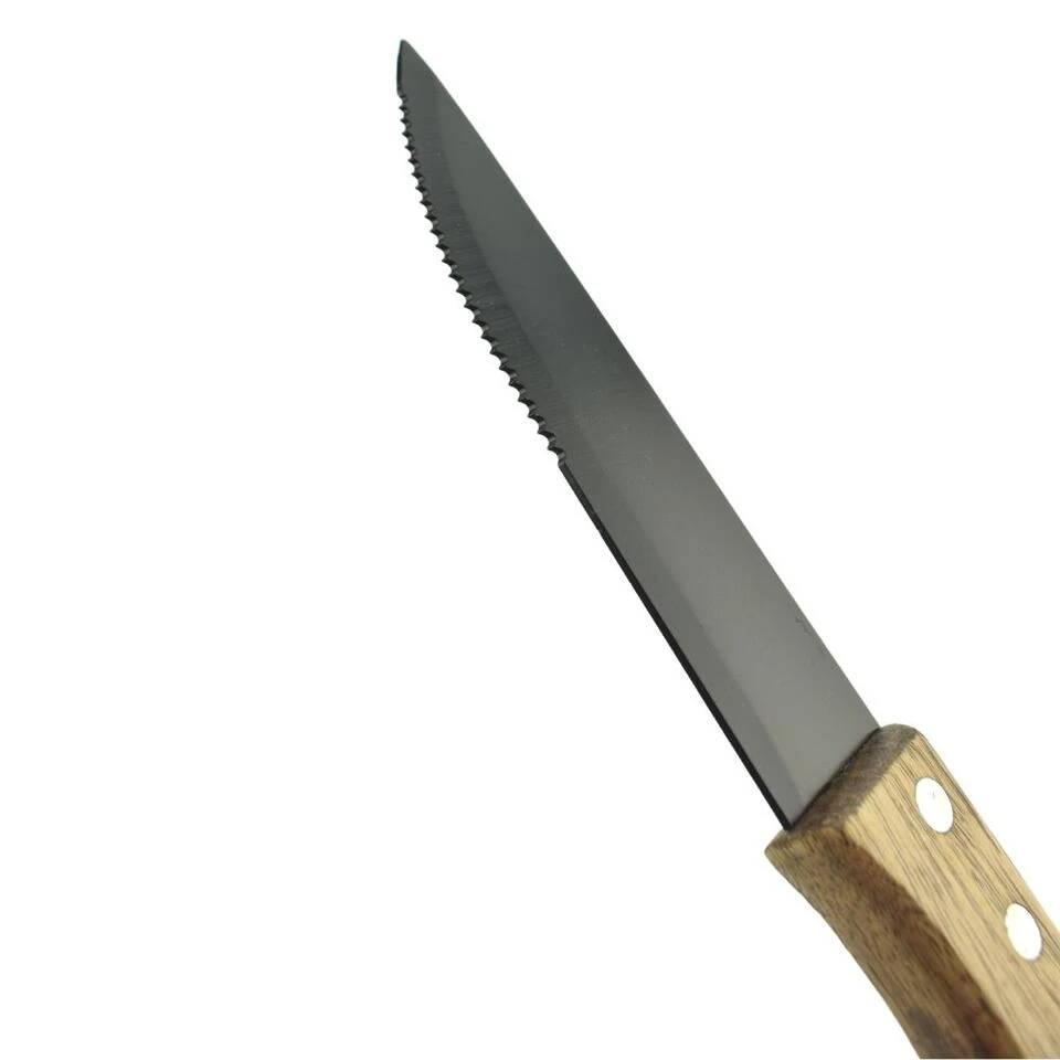 Orange85 Steakmessen Set Groot 4 Stuks Zwart 18x3x1.5 Cm Metaal Hout 2 Orange85 Steakmessen Set Groot 4 Stuks Zwart 18x3x1.5 Cm Metaal Hout - Afbeelding 2