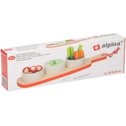 Serveerplank Alpina - Oranje - Hout - Inclusief Ronde Bakjes - 33,5 X 10 Cm -Tafel Benodigdheden Winkel 1000054722 0101