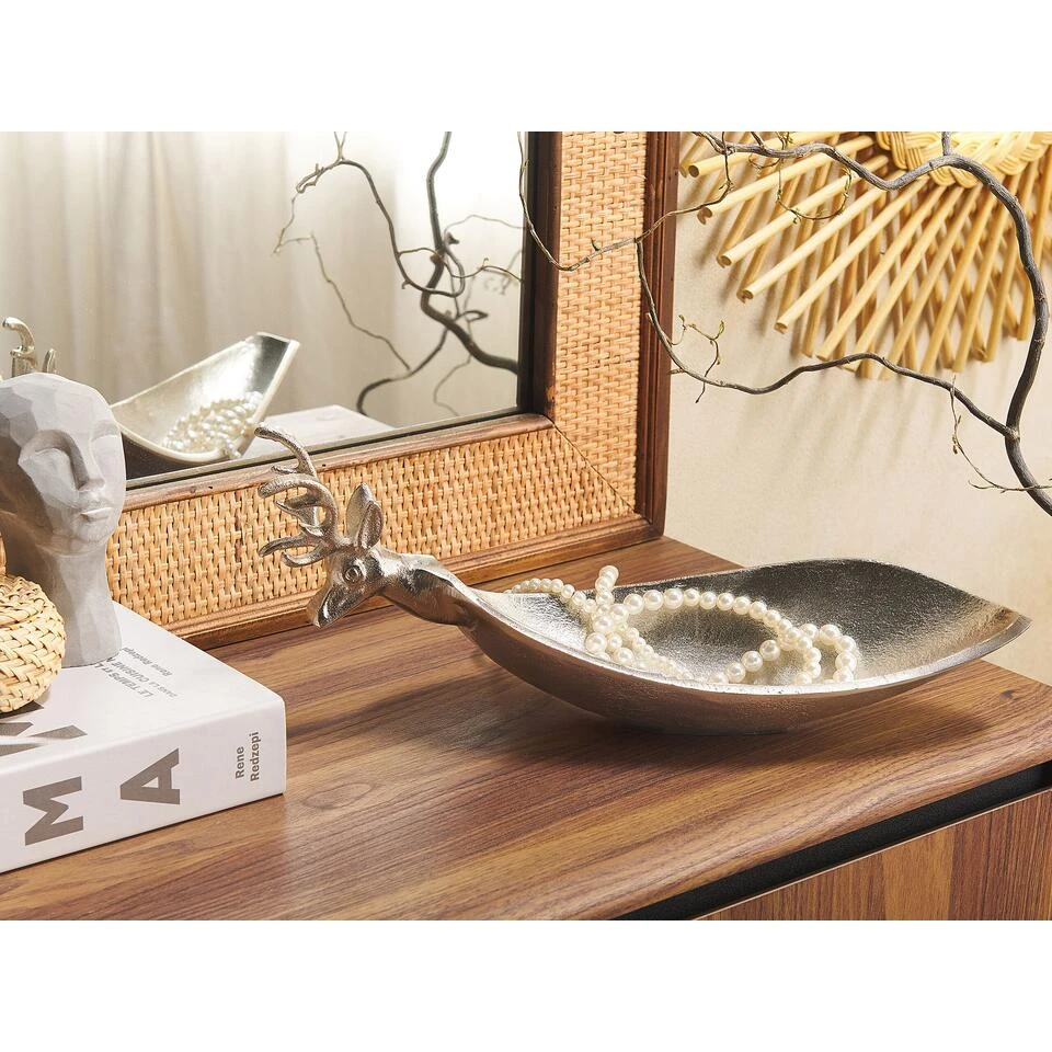 Beliani Decoratieve Schaal ANGKOR - Zilver Aluminium 2 Beliani Decoratieve Schaal ANGKOR - Zilver Aluminium - Afbeelding 2