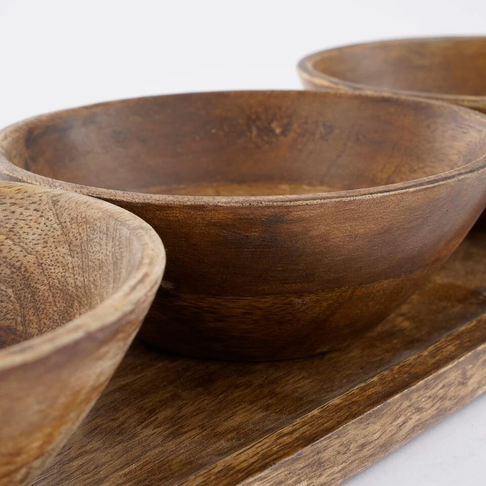 Mica Decorations Tomar Schaaltjes En Dienblad - Donkerbruin 2 Mica Decorations Tomar Schaaltjes En Dienblad - Donkerbruin - Afbeelding 2