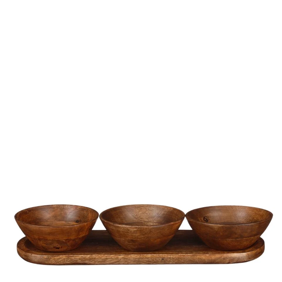 Mica Decorations Tomar Schaaltjes En Dienblad - Donkerbruin 1 Mica Decorations Tomar Schaaltjes En Dienblad - Donkerbruin