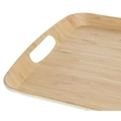 5Five Dienblad/serveerblad - Bamboe Wit - Met Handvaten - 38 X 26 Cm -Tafel Benodigdheden Winkel 1000059298 0101